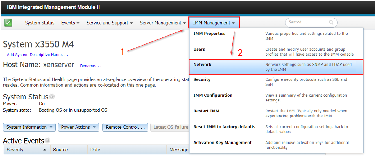 ibm imm default ip