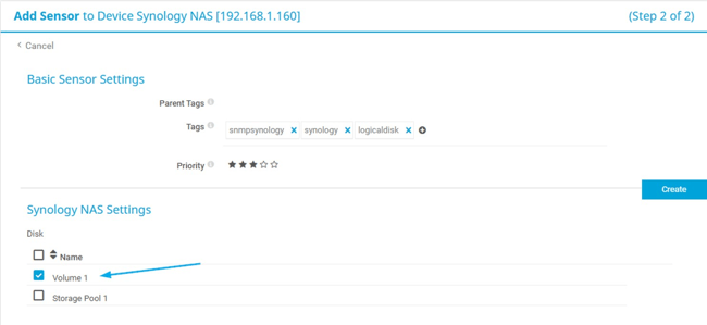 PRTG add local disk sensor