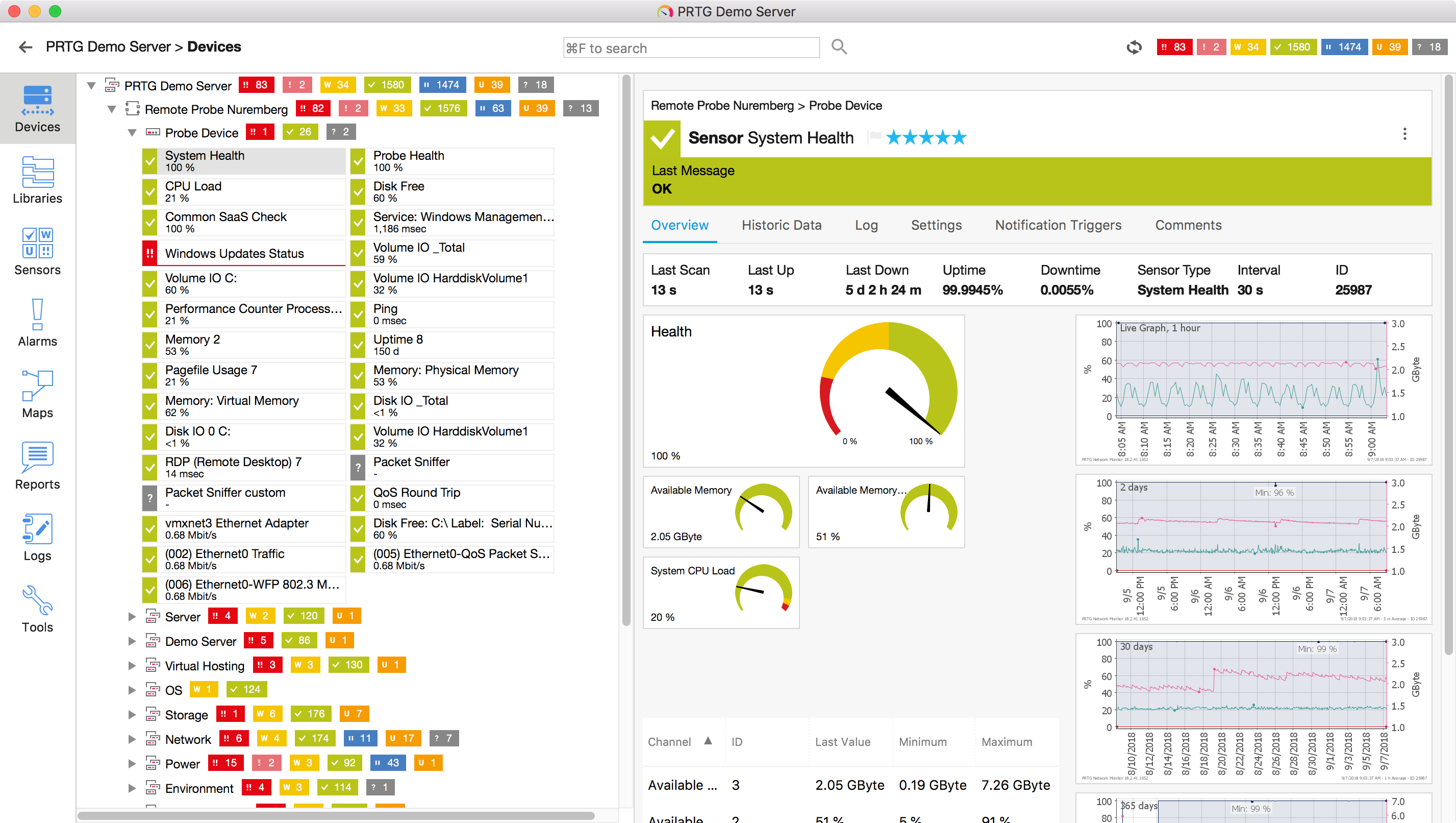 prtg network monitor demo