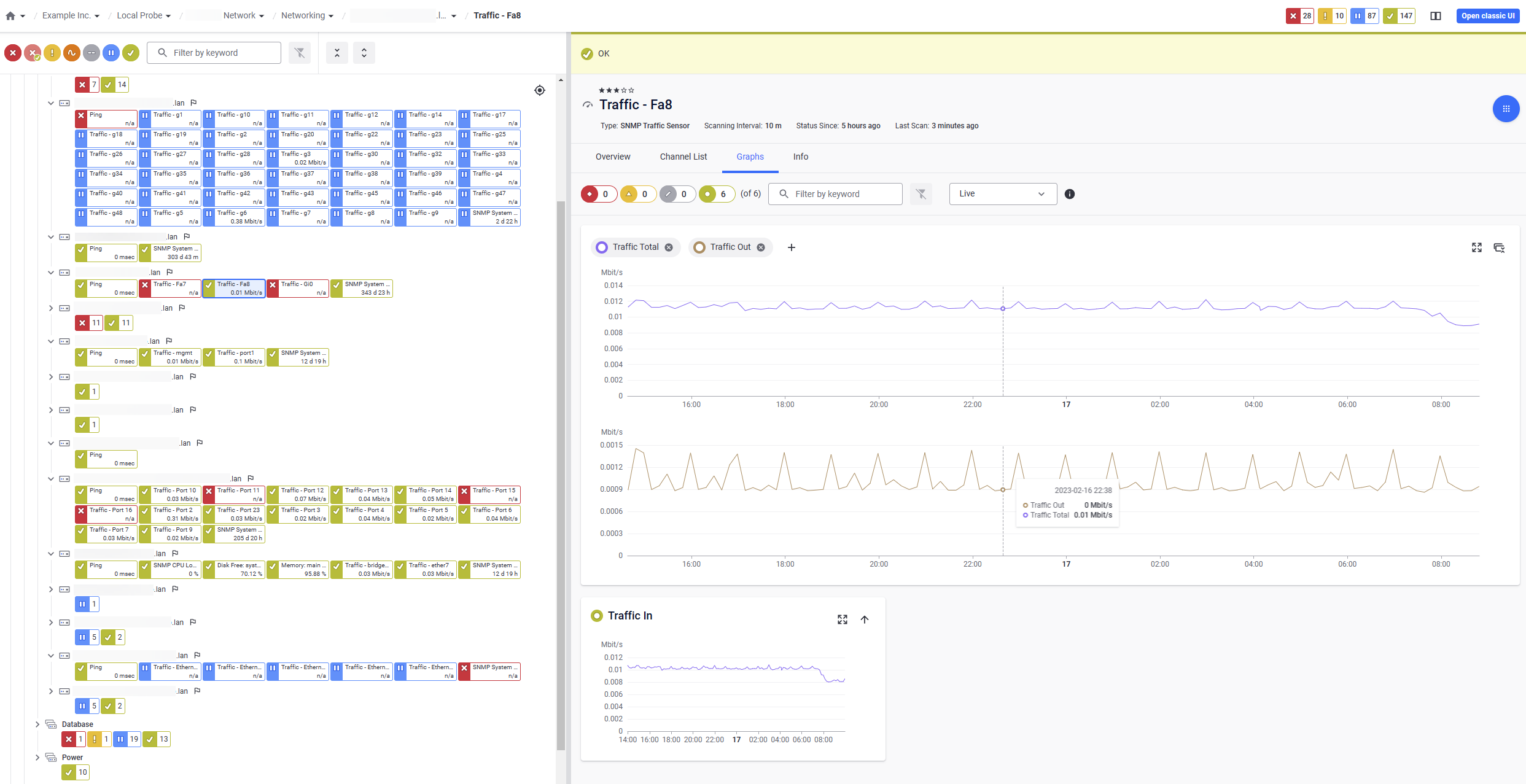 Paessler PRTG new UI - Interactive graphs