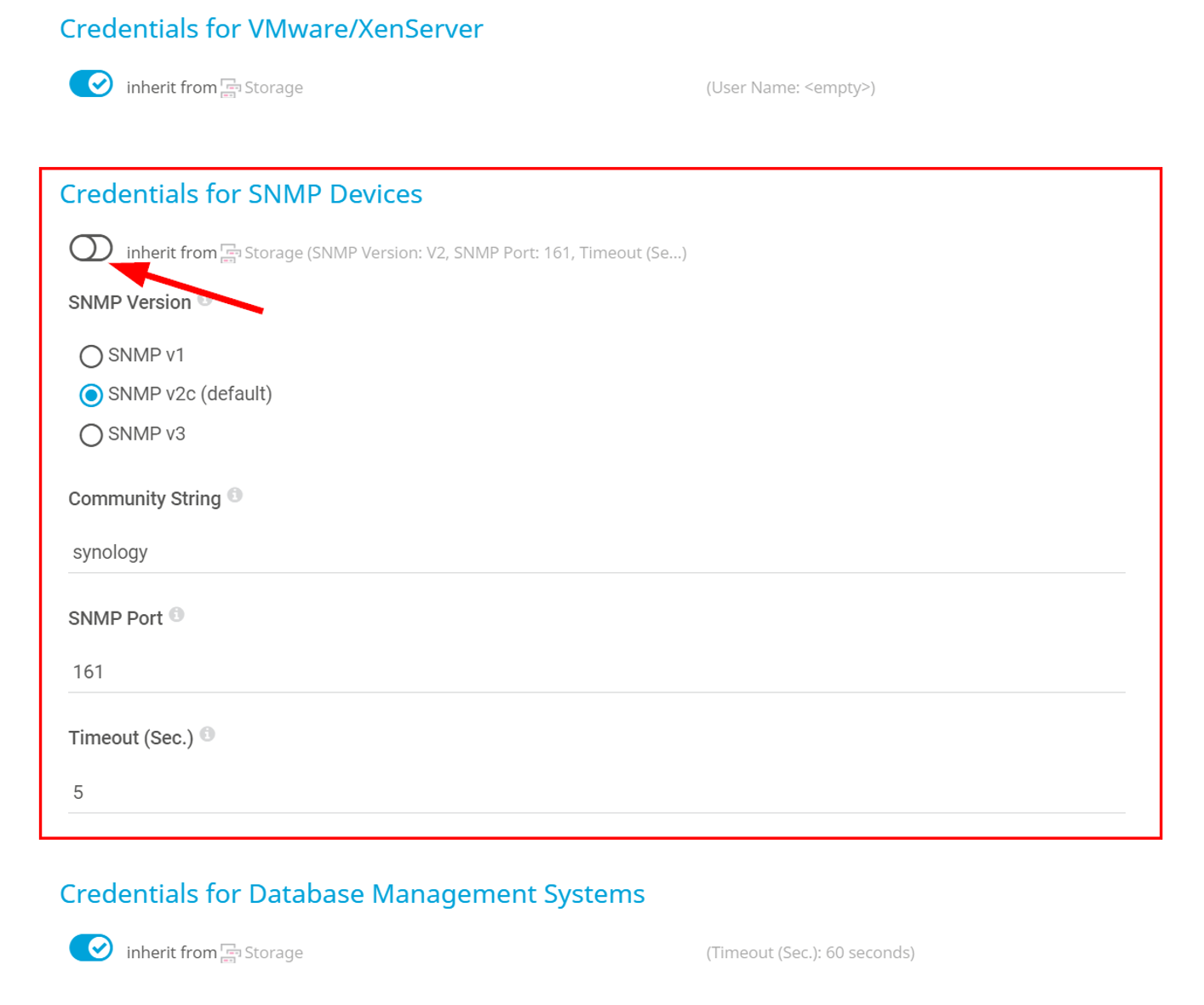 Configure SNMP settings in PRTG