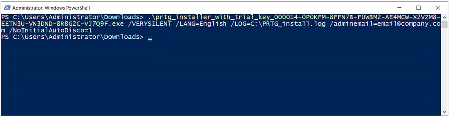 Useful command line parameters for PRTG setup