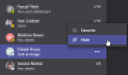 Teams Hide Chats