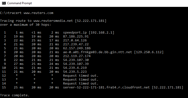 Аналог traceroute в windows