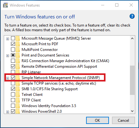 Select Simple Network Management Protocol (SNMP) 