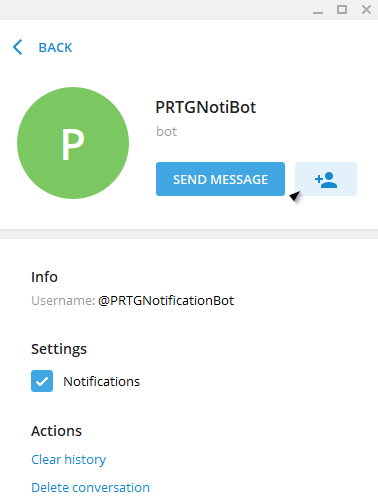 The bot's profile