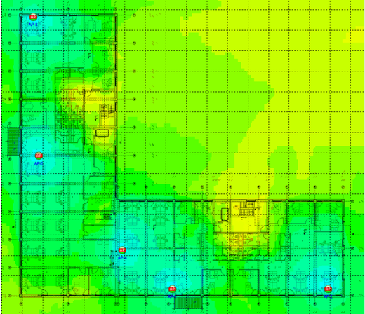 The heatmap shows how to place the access points for best coverage